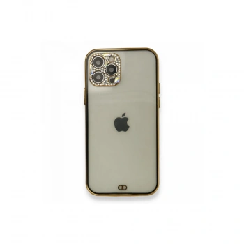 Apple İphone 12 Pro Kılıf Liva Taşlı Silikon - Siyah