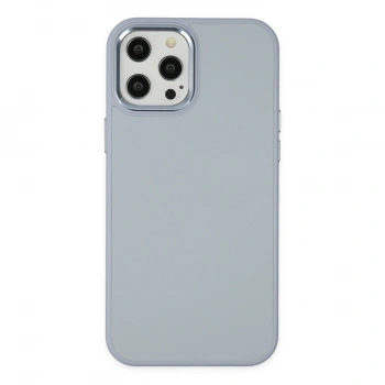 Apple İphone 12 Pro Max Kılıf Asya Deri Silikon - Sierra Blue