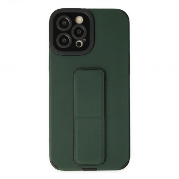 Apple İphone 12 Pro Max Kılıf Mega Standlı Silikon - Yeşil