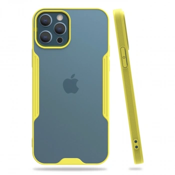 Apple İphone 12 Pro Max Kılıf Platin Silikon - Sarı