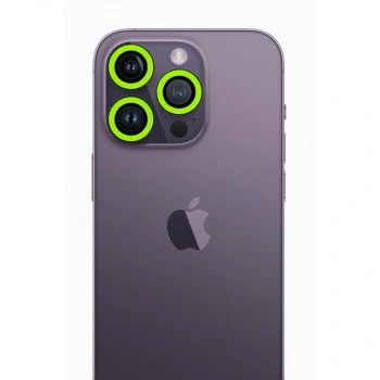 Apple İphone 12 Pro Max Neon Fosforlu Kamera Lens - Yeşil