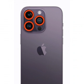 Apple İphone 12 Pro Neon Fosforlu Kamera Lens - Turuncu