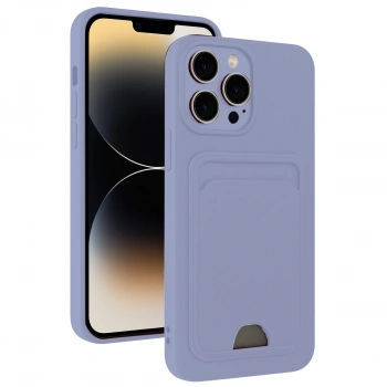 Apple İphone 13 Pro Kılıf Kelvin Kartvizitli Silikon - Lila