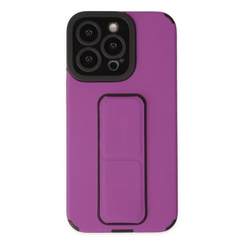 Apple İphone 13 Pro Kılıf Mega Standlı Silikon - Mor