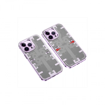 Apple İphone 13 Pro Max Kılıf Mekanik Bumper Kapak - Derin Mor