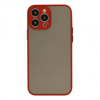 Apple İphone 13 Pro Max Kılıf Montreal Silikon Kapak - Kırmızı