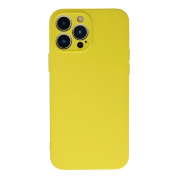 Apple İphone 13 Pro Max Kılıf Nano İçi Kadife Silikon - Sarı