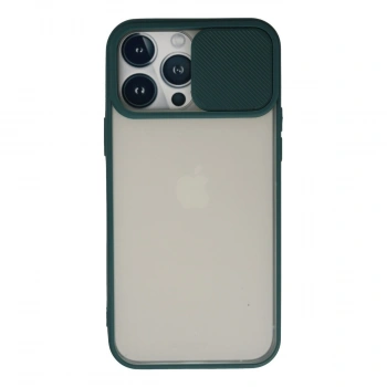 Apple İphone 13 Pro Max Kılıf Palm Buzlu Kamera Sürgülü Silikon - Yeşil