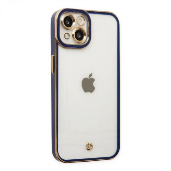 Apple İphone 14 Plus Kılıf Liva Lens Silikon - Mavi