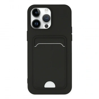 Apple İphone 14 Pro Kılıf Kelvin Kartvizitli Silikon - Siyah