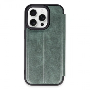Apple İphone 14 Pro Max Kılıf Flip Cover - Koyu Yeşil