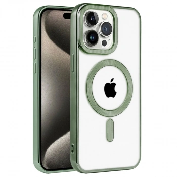 Apple İphone 14 Pro Max Kılıf Kronos Magsafe Kapak - Koyu Yeşil