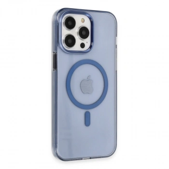 Apple İphone 14 Pro Max Kılıf Tron Şeffaf Magsafe Kapak - Mavi