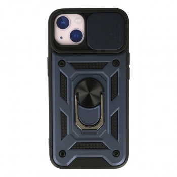 Apple İphone 15 Kılıf Pars Lens Yüzüklü Silikon - Lacivert