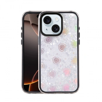 Apple İphone 15 Lumi Desenli Kapak - Siyah