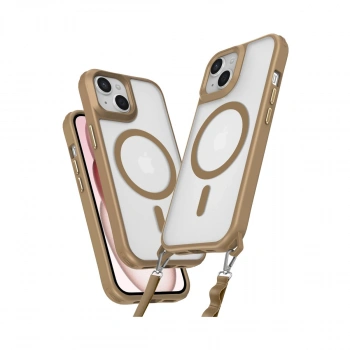 Apple İphone 15 Plus Kılıf Enka Magsafe Silikon Kılıf - Desert