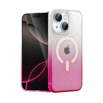 Apple İphone 15 Plus Pummel Shiny Magsafe Kapak - Pembe