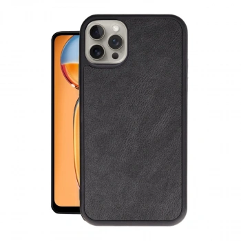 Apple İphone 15 Pro Kılıf Aras Deri Kapak - Siyah