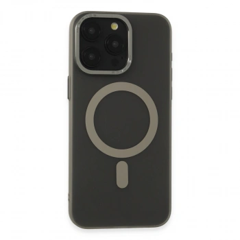Apple İphone 15 Pro Kılıf Lodos Magneticsafe Mat Kapak - Titan Gri