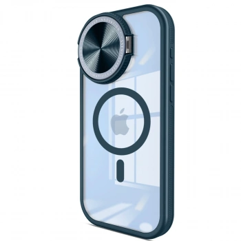 Apple İphone 15 Pro Kılıf Teleskop Lens Magsafe Silikon Kapak - Lacivert