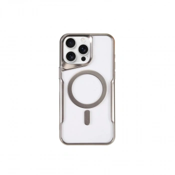 Apple İphone 15 Pro Max Kılıf Boyi Magsafe Silikon Kapak - Gümüş