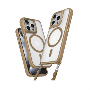 Apple İphone 15 Pro Max Kılıf Enka Magsafe Silikon Kılıf - Desert