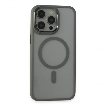 Apple İphone 15 Pro Max Kılıf Room Magneticsafe Silikon - Gri