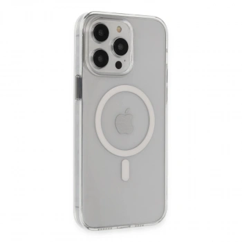 Apple İphone 15 Pro Max Kılıf Tron Şeffaf Magsafe Kapak - Şeffaf