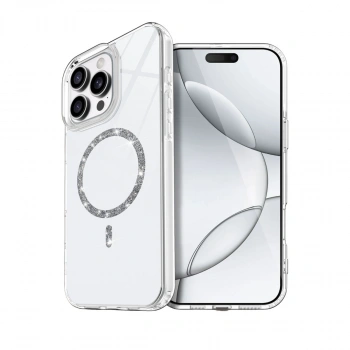 Apple İphone 15 Pro Max Live Diamond Magsafe Kapak - Şeffaf