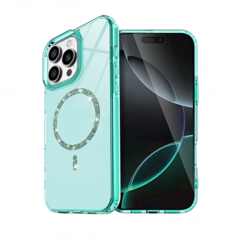Apple İphone 15 Pro Max Live Diamond Magsafe Kapak - Yeşil