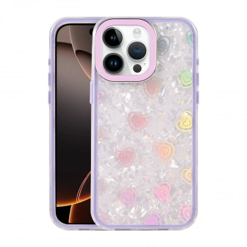 Apple İphone 15 Pro Max Lumi Desenli Kapak - Mor