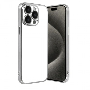 Apple İphone 15 Pro Max Razer Lensli Silikon - Gümüş