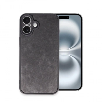Apple İphone 16 Plus Kılıf Aras Deri Kapak - Siyah
