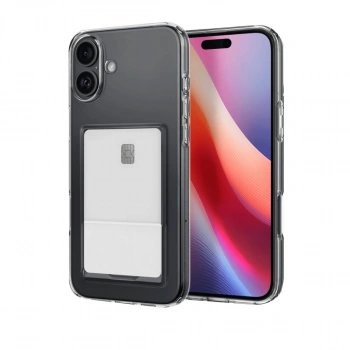Apple İphone 16 Plus Kılıf Kart Şeffaf Silikon - Şeffaf