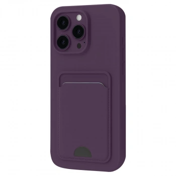 Apple İphone 16 Pro Kılıf Kelvin Kartvizitli Silikon - Derin Mor