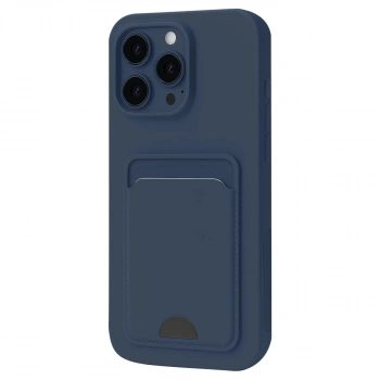 Apple İphone 16 Pro Kılıf Kelvin Kartvizitli Silikon - Lacivert