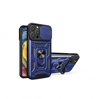 Apple İphone 16 Pro Kılıf Pars Lens Yüzüklü Silikon - Lacivert
