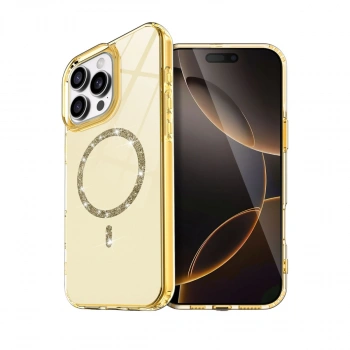 Apple İphone 16 Pro Live Diamond Magsafe Kapak - Sarı