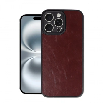 Apple İphone 16 Pro Max Kılıf Aras Deri Kapak - Bordo