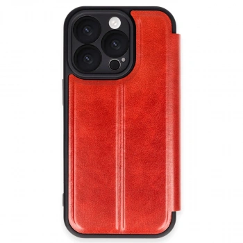 Apple İphone 16 Pro Max Kılıf Flip Cover - Kırmızı