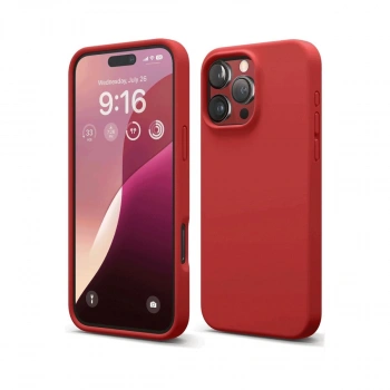 Apple İphone 16 Pro Max Kılıf Nano İçi Kadife Silikon - Kırmızı