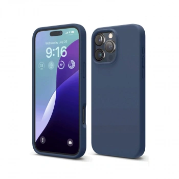 Apple İphone 16 Pro Max Kılıf Nano İçi Kadife Silikon - Lacivert