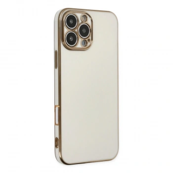 Apple İphone 16 Pro Max Kılıf Volet Silikon - Beyaz