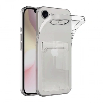 Apple İphone 16e Kılıf Kart Şeffaf Silikon - Şeffaf