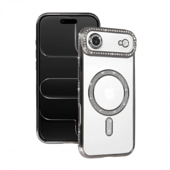 Apple İphone 17 Air Joke Simli Magneticsafe Kılıf - Gümüş