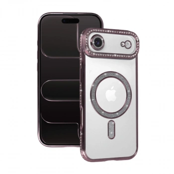 Apple İphone 17 Air Joke Simli Magneticsafe Kılıf - Pembe