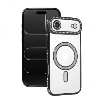 Apple İphone 17 Air Joke Simli Magneticsafe Kılıf - Siyah