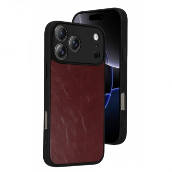 Apple İphone 17 Pro Aras Deri Kapak - Bordo