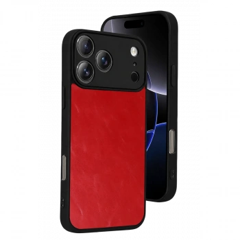 Apple İphone 17 Pro Aras Deri Kapak - Kırmızı