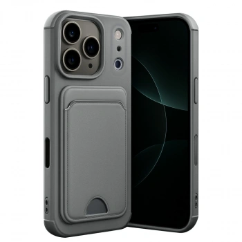 Apple İphone 17 Pro Max Kelvin Kartvizitli Silikon - Gri